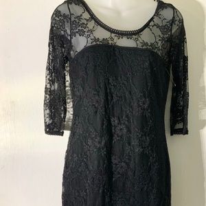 Divided Black Lace Dress